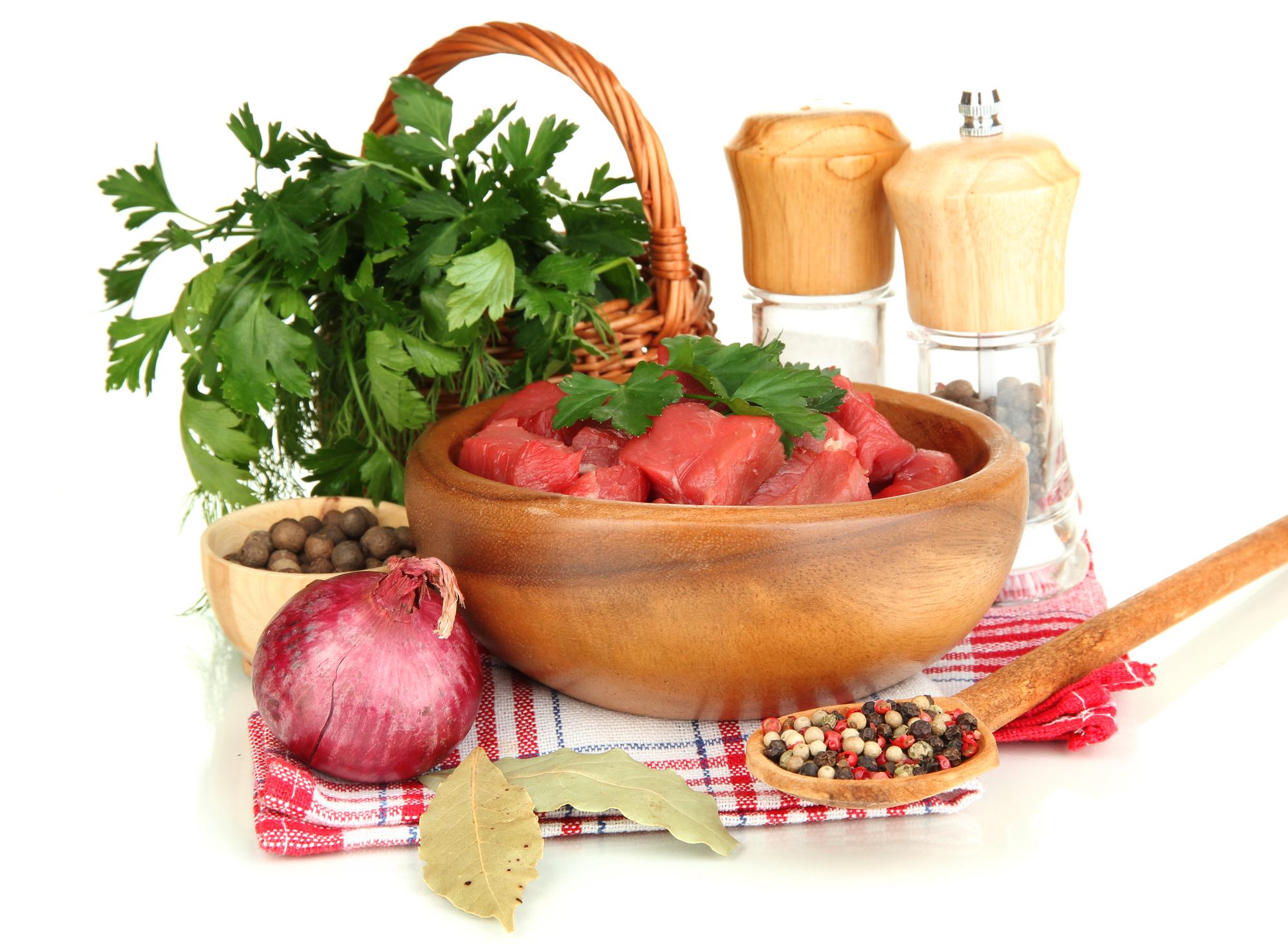 Local market produce laid out on wooden table